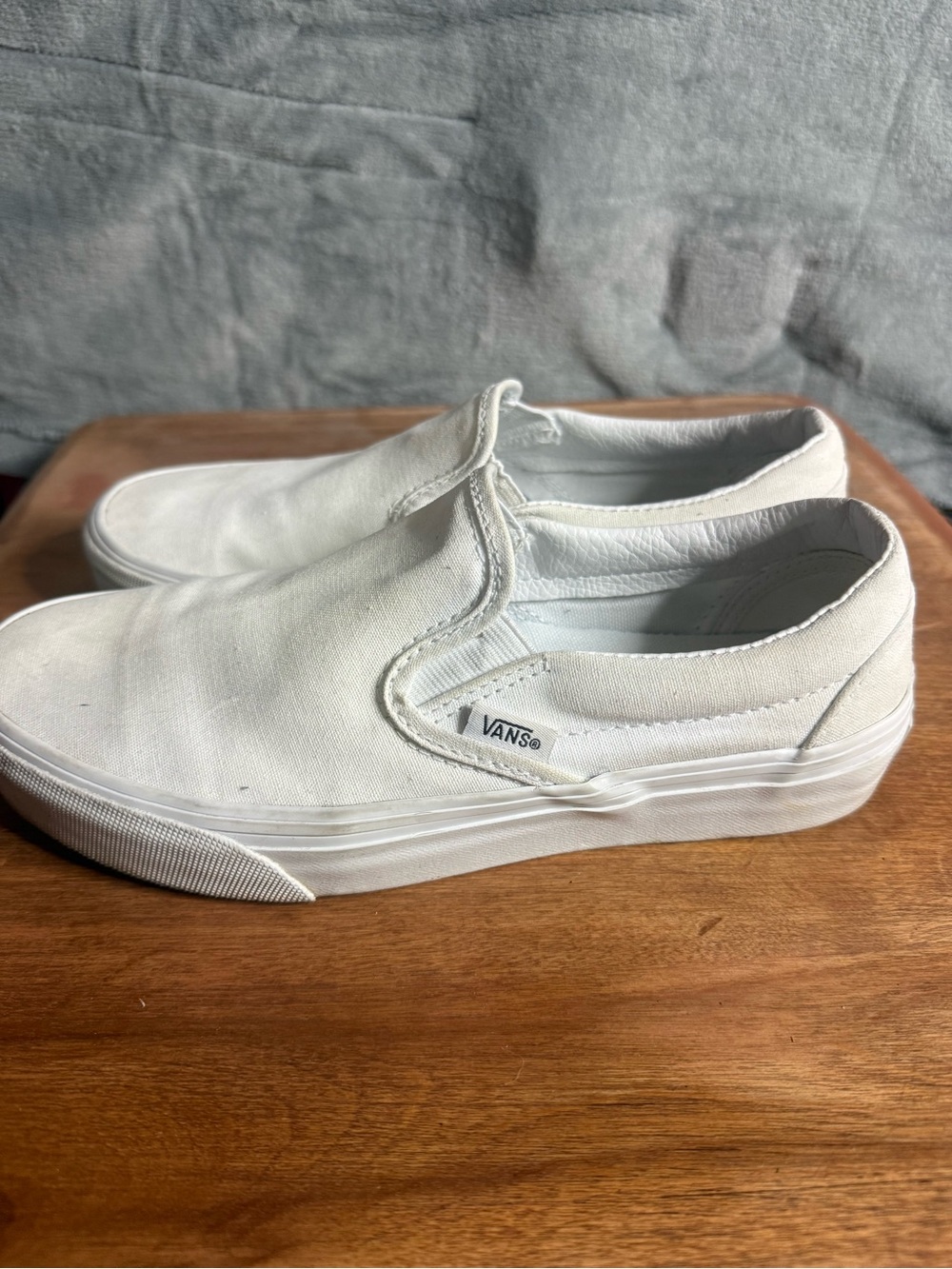 Vans White Classic Slip-On Canvas Loafers - Men's
